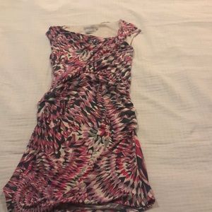 Pink, Fuscia, and gray designed short dress